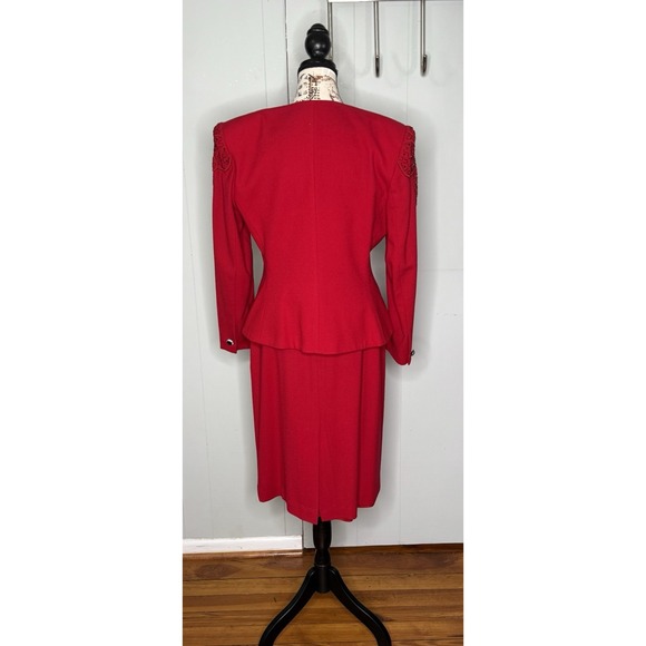 Nolan Miller Vintage Wool Bead Sequin 3-piece Skirt Suit SET matador size 10 - Picture 6 of 16